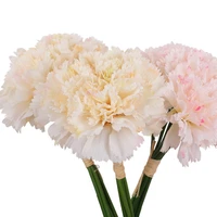 6pcs artificial carnation bouquet wedding wreaths mothers day decorations for home garden scrapbook silk flowers