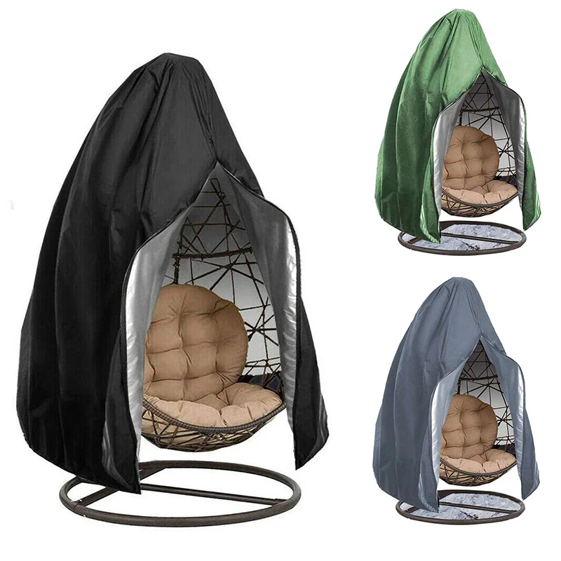 

Чехол для стула патио, черный водонепроницаемый пылезащитный чехол с молнией, чехол для уличного кресла с подвеской