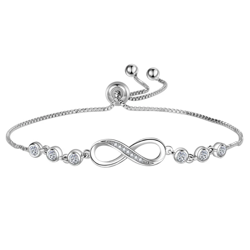 

1Pcs Creative Design Infinite Love Loop Bracelet Women Personalized Temperament Zircon Bracelet Girl Birthday Gift