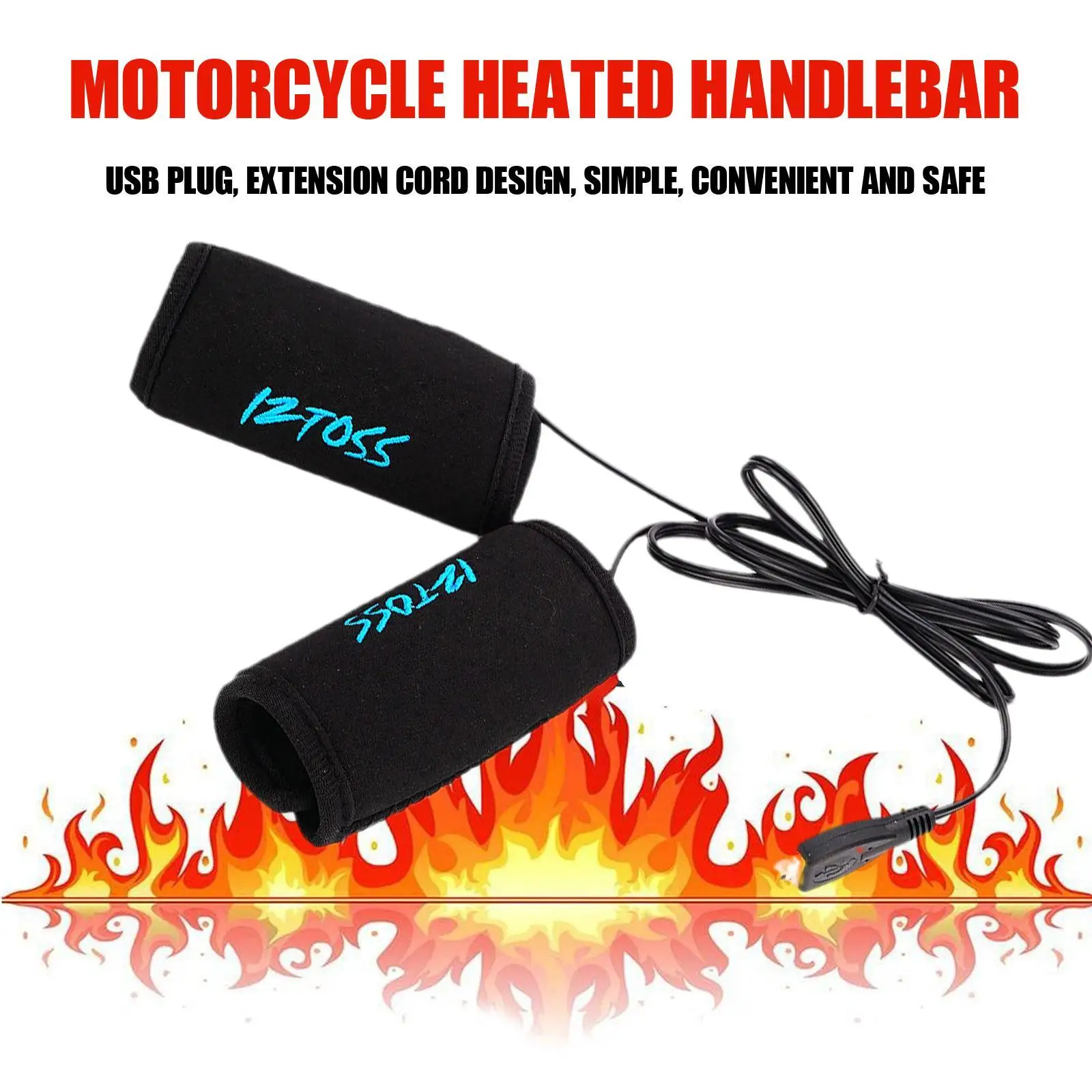 

1Pair Motorcycle USB Electric Hot-Heated Hand Grips Handle Handlebar Motorcycle Heated Cuffs Handlebar Electric Heater Warmer
