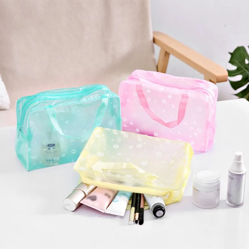 

1 Pc New And High Quality Travel Toiletry Bag Cosmetic Storage Bag Printed Flower Floral Portable Bathing Supplies Storage Bag