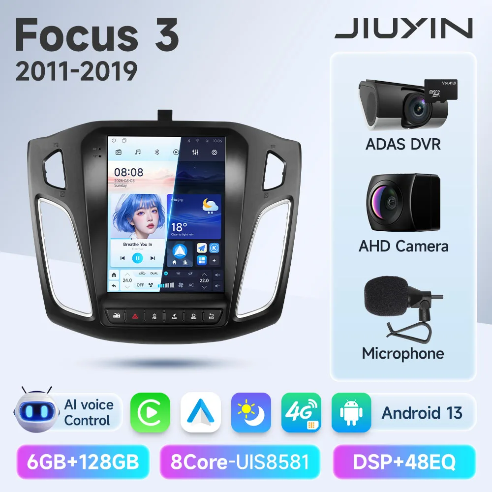 

Мультимедийный автомобильный плеер для Ford Focus 3 Mk 3 2011-2019 GPS-навигация, головное устройство, стерео 2din, Android 13 Carplay, автомагнитола