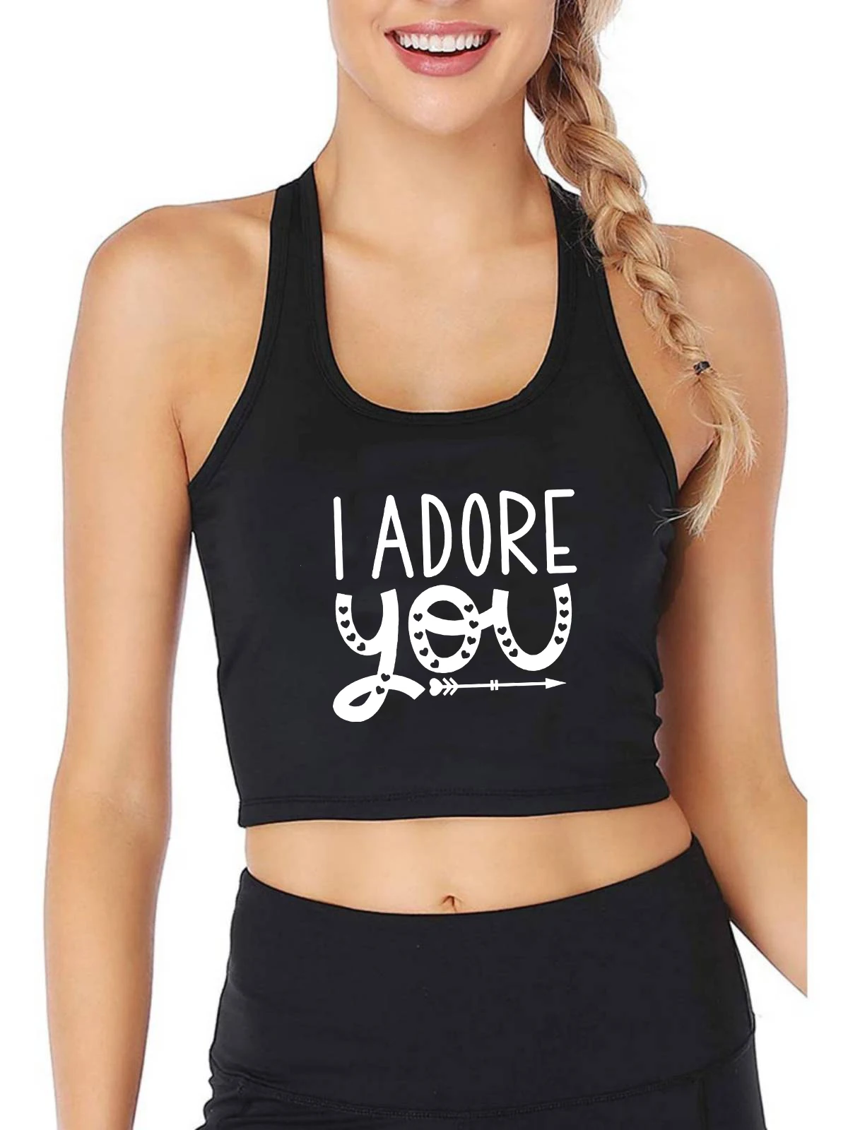 

I Adore You Graphics Design Sexy Slim Fit Tank Tops Hotwife Humor Flirty Harajuku Print Crop Top Sugar Baby Training Camisole