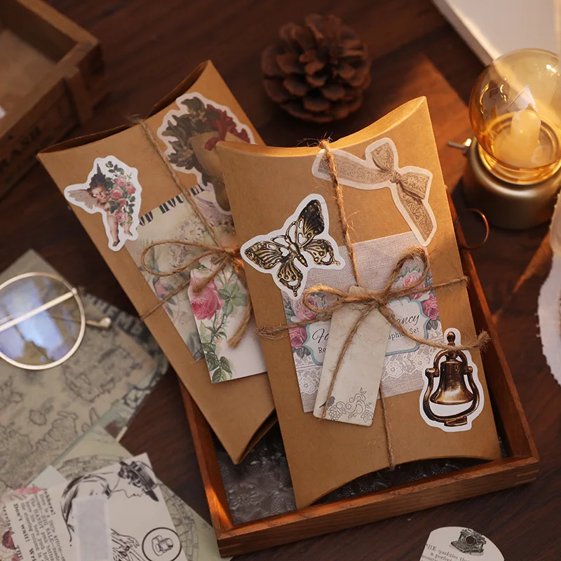 

Journamm 30pcs/pack Vintage DIY Scrapbooking Pack Decor Diary Art Collage Stationery Creative Stickers Materials Paper Combo Kit