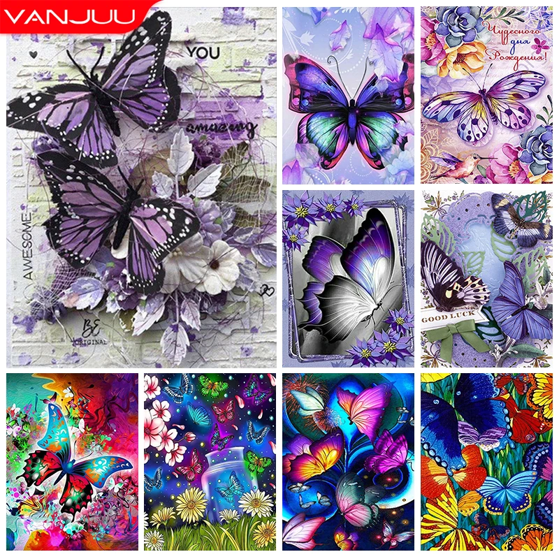

Flower Butterfly DIY 5D Diamond Painting Kit Flower Embroidery Diamond Mosaic Cross Stitch Kit Rhinestone Home Decoration Gift