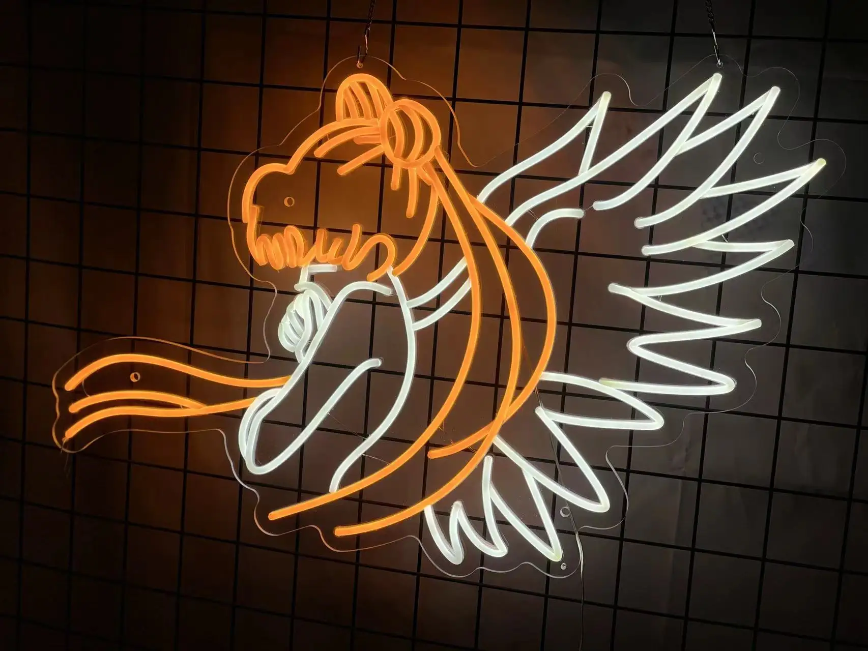 Неоновая светодиодная вывеска с ангелом на заказ аниме декор подарки для игровой