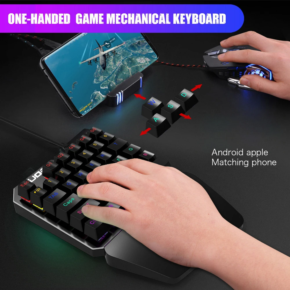 

Game Mechanical Keyboard USB Wired Luminous 35 Keys Green Shaft Hand Rest Gaming Keyboard for Mobile Phone Tablet PS4 Xbox