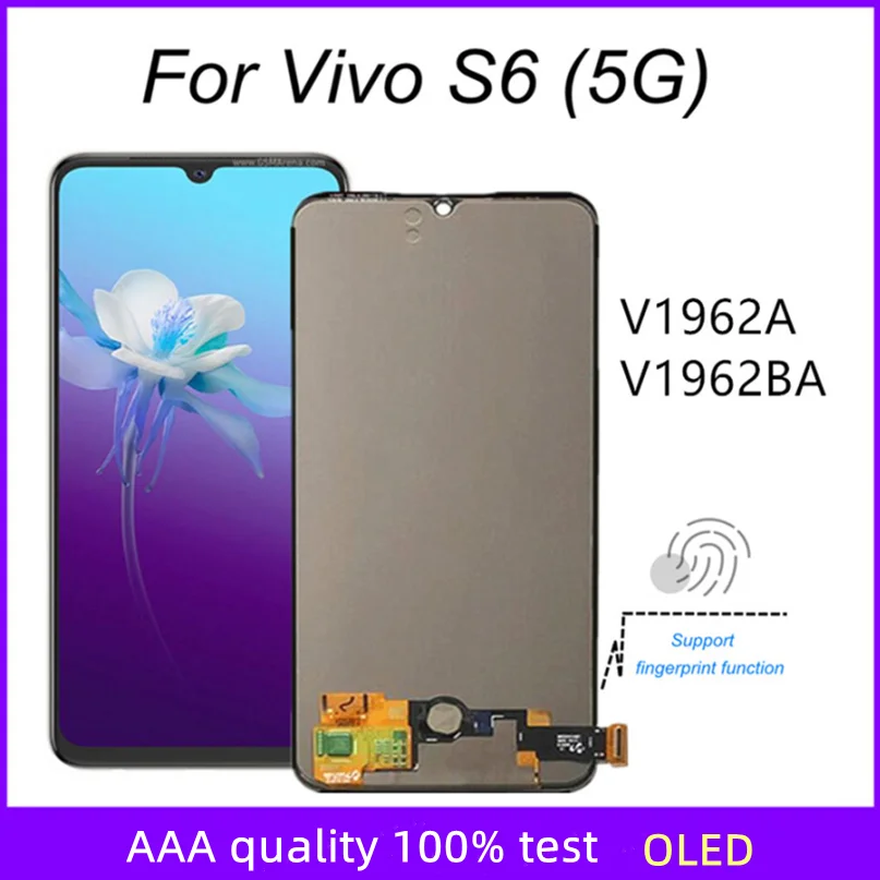 

OLED дисплей 6,44 дюйма для Vivo S6 5G V1962A V1962BA, Замена ЖК-дисплея