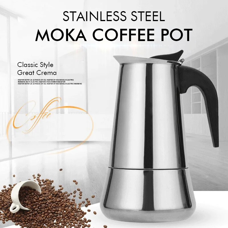 Кофеварка Moka Pot из нержавеющей стали для приготовления эспрессо итальянская