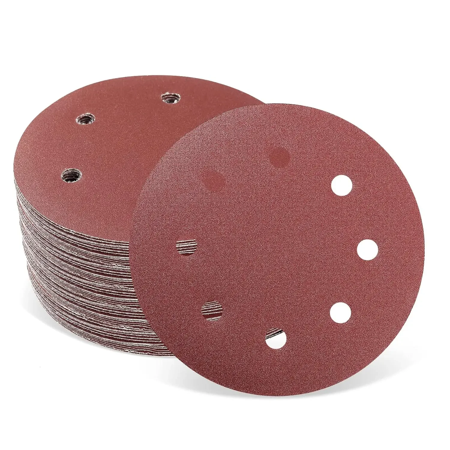 

20 шт., 7 дюймов, 8 отверстий, абразивная наждачная бумага с крючком и петлей, 40-240 Girt для орбитальной шлифовальной машины для гипсокартона, абразивный шлифовальный диск без пыли