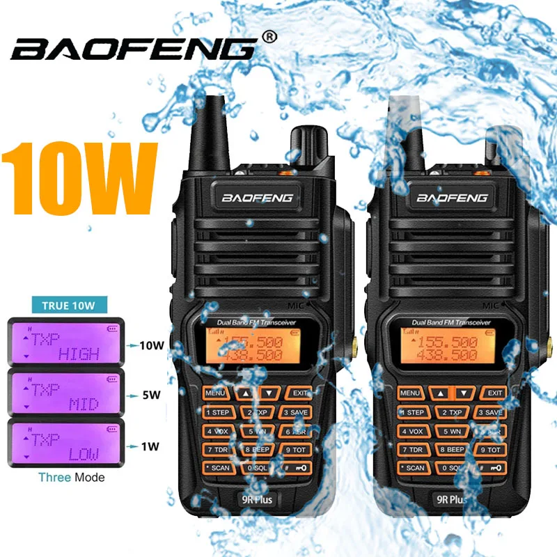 Baofeng UV-9R Plus Водонепроницаемая рация UV9Rplus Двухдиапазонная портативная CB