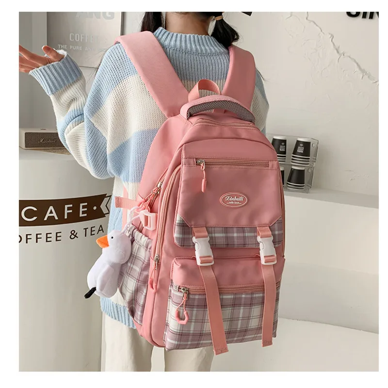 

Nylon Girls Backpack Korean Japanese Fashion Female Junior High School Primary Students Schoolbag Simple Sense Travel Bag