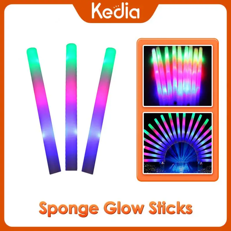 

Glow Party Supplies Sponge Sticks Bulk Colorful LED Foam Stick Glow Sticks Cheer Tube RGB LED Glow In The Dark Light For Party