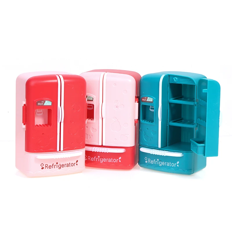 

1/12 Dollhouse Miniature Plastic Double Door Fridge Refrigerator For Living Room Kitchen Model Ornaments Play House Toys