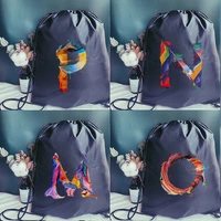 drawstring bag creative letter print backpack girl shopping bags childrens school backpack customize women sport bags yoga bag