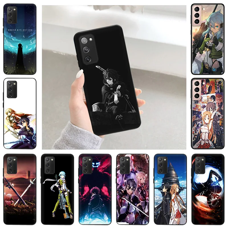 

Luxury Sword Art Online Silicone Phone Case for Samsung S22 A53 S21 FE S20 Ultra Thin Galaxy S10 S9 S8 Plus S7 Soft Matte Cover