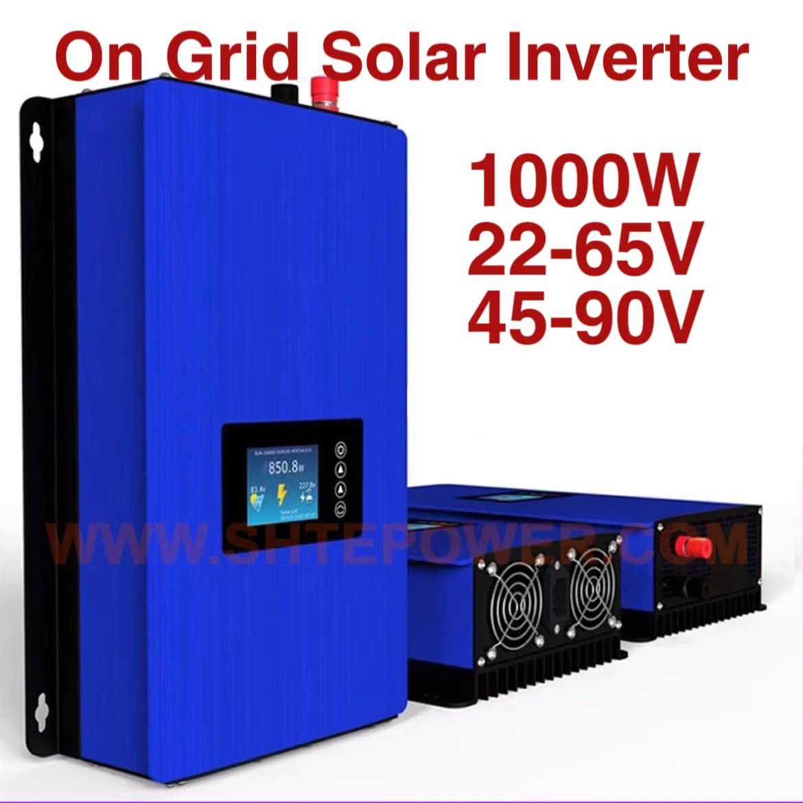 

1000W Solar On Grid Tie Inverter Battery Discharge DC 22-65V/45-90V to AC 110V 120V 220V 230V 240V Auto 1kw
