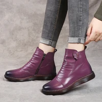 autumn womens shoes leather boots womens fashion winter boots womens flat shoes non slip warm platform shoes women 2022