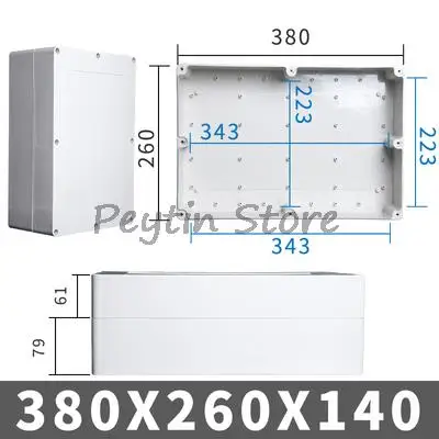 1 шт., водонепроницаемая коробка из АБС-пластика, 380x260x140 мм