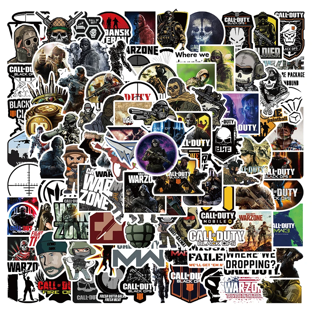 10/50/100Pcs Cartoon Game Call Of Duty Adesivi Graffiti Impermeabili Per Laptop Phone Fridge Water Bottle Car Decalcomanie Giocattolo Per Bambini