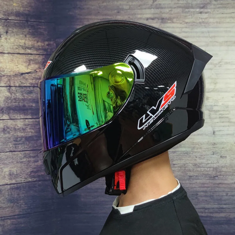 Suitable for electric vehicle Bluetooth helmet full helmet double lens street car helmet racing enlarge