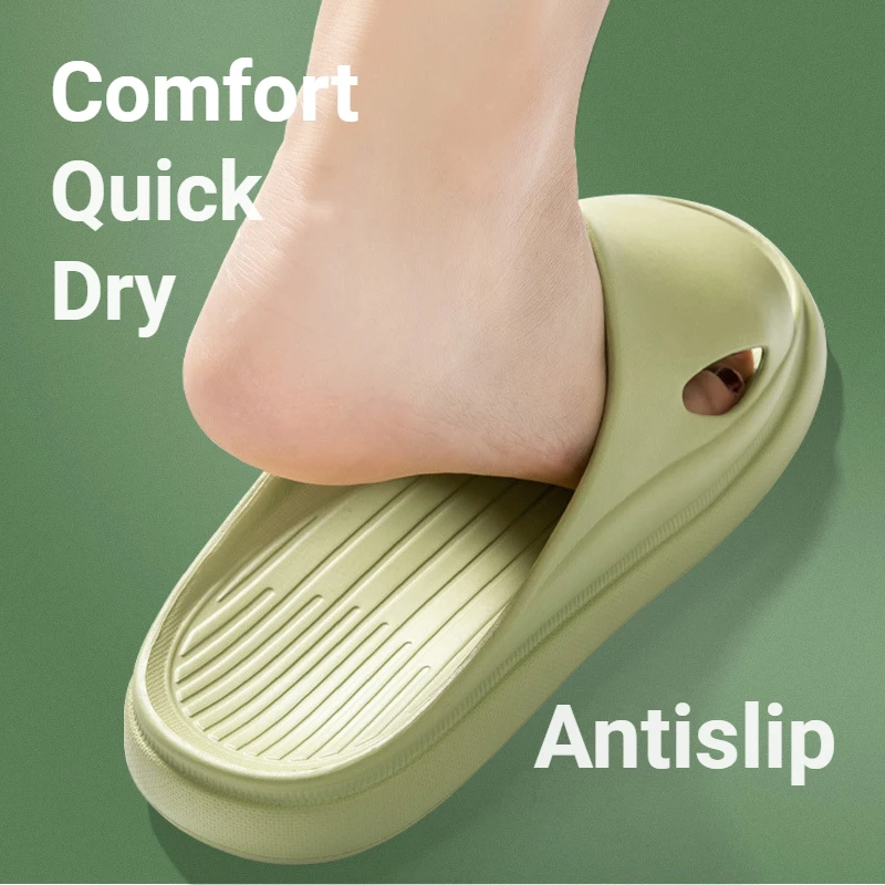 Bathroom Slippers Summer Indoor Floor Non-slip Slippers Unisex Slides Couple Family Women Men Hotel Bathroom Bath Sandal Mules