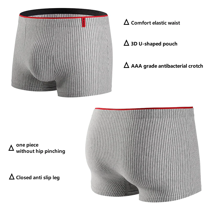Pure Cotton Men Boxer Shorts Underwear Antibacterial Boxershorts Cueca Male Panties Fashion Men Underpants Lingeries Wholesale