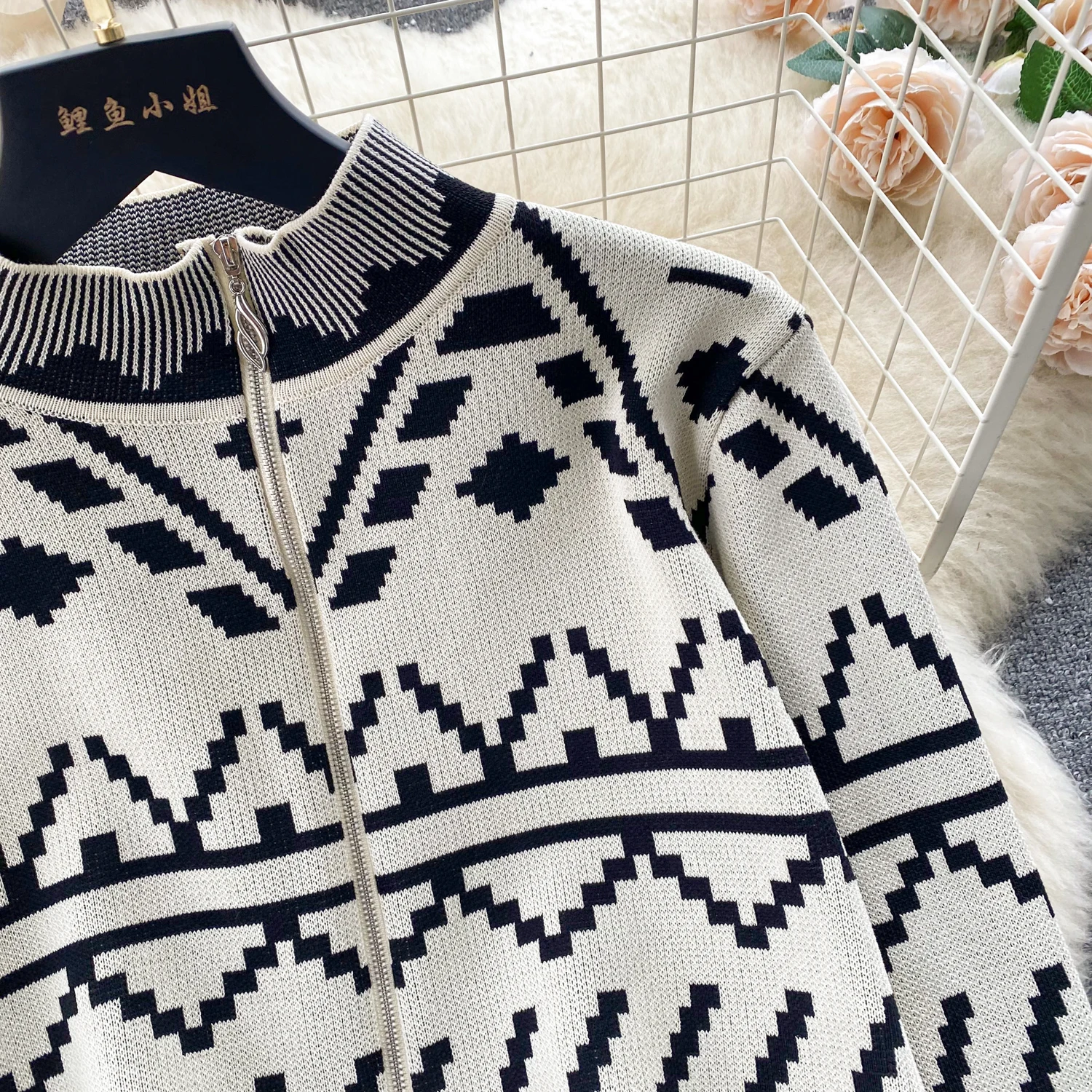 Женский Повседневный Спортивный вязаный комплект из двух предметов свободный