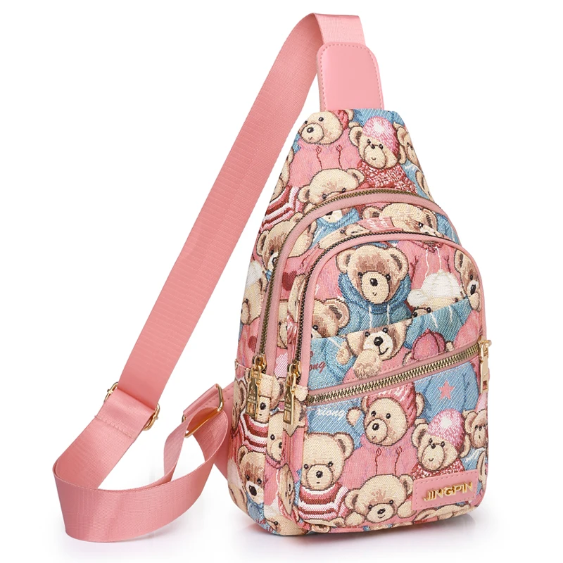 

Women's Bag 2022 Trend Cartoon Bear Chest Bags Women's Leather Chest Bag Luxury Woman Chest Bag Women's Chest Pack Chest Bag