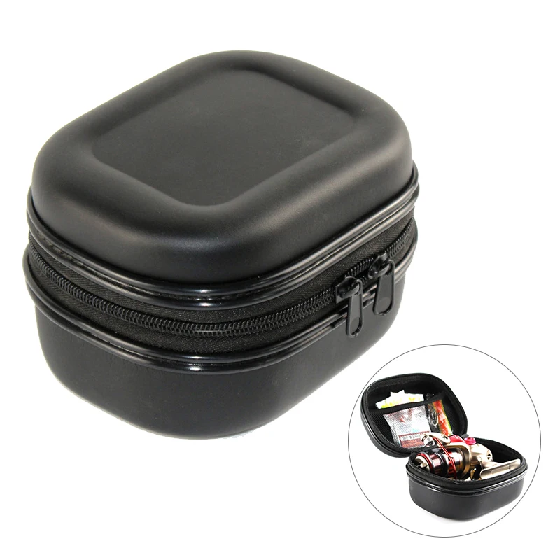 

15x12x9cm Fishing Reel Bag PU Spinning Reel Case Protective Hard Shell Shockproof Waterproof Cover Fishing Tackle Storage Case