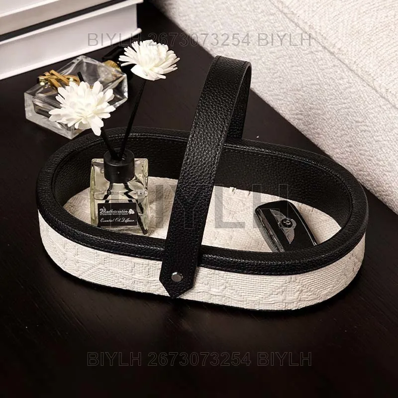 Кожаный лоток для хранения в стиле ретро ящик украшений дома с ручкой бытовой