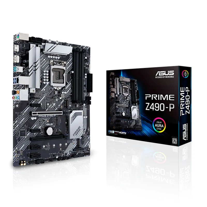 Новая материнская плата LGA 1200 Intel Z490, Материнская плата Asus PRIME Z490-P 128 ГБ DDR4 PCI-E 3,0 M.2 USB3.2 ATX для процессоров десятого поколения