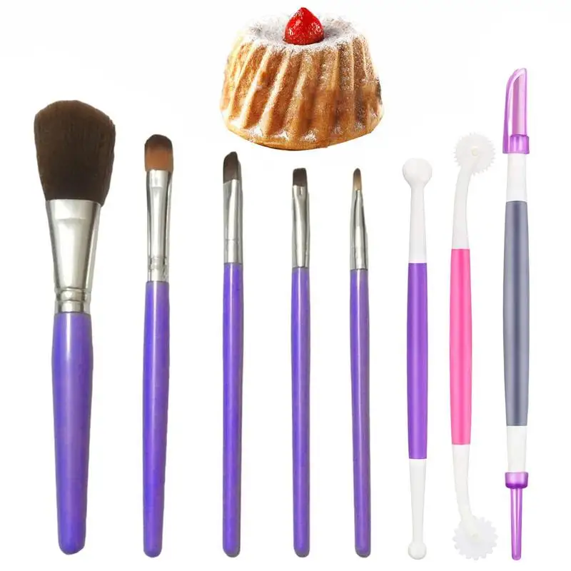 

Sugar Cookie Brushes Set Gum Paste Flower Tools Fondant Cake Decorating Brush Bakeware Kitchen Utensil Bakery Tools