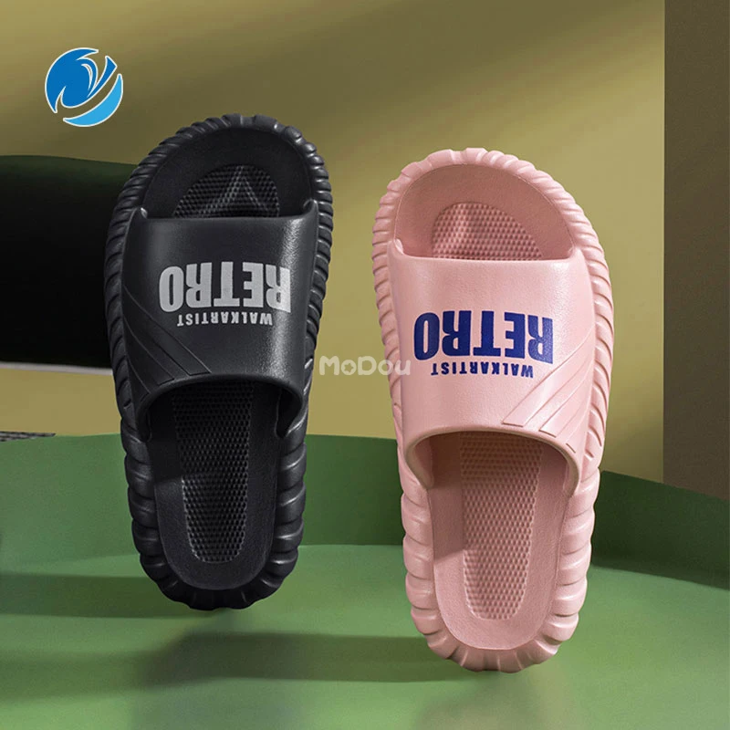 

Mo Dou 2022 Summer Fashion Letters Slippers Couples Concise Screw Thread EVA Colorful Women Men Shoes Slides Flat With Sandals