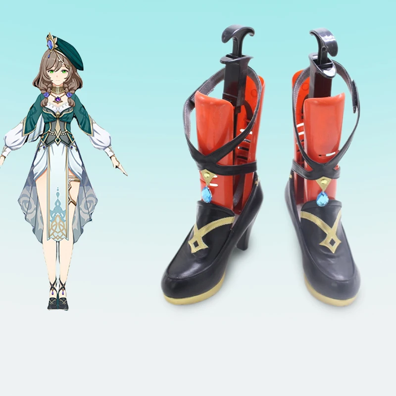 

2023 New Game Genshin Impact Lisa Cosplay Shoes Boot Women Girl Halloween Anime Carnival Lisa Role Play Prop Boots