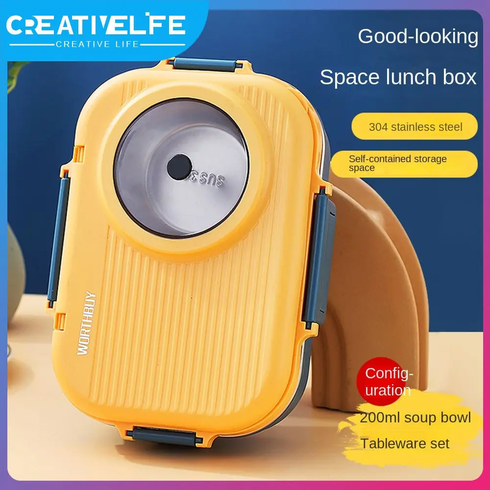 

Inner Container Can Be Separated Individuation Lunch Container Silicone Sealing Ring Lunch Bag Portable Easy To Carry Keep Warm