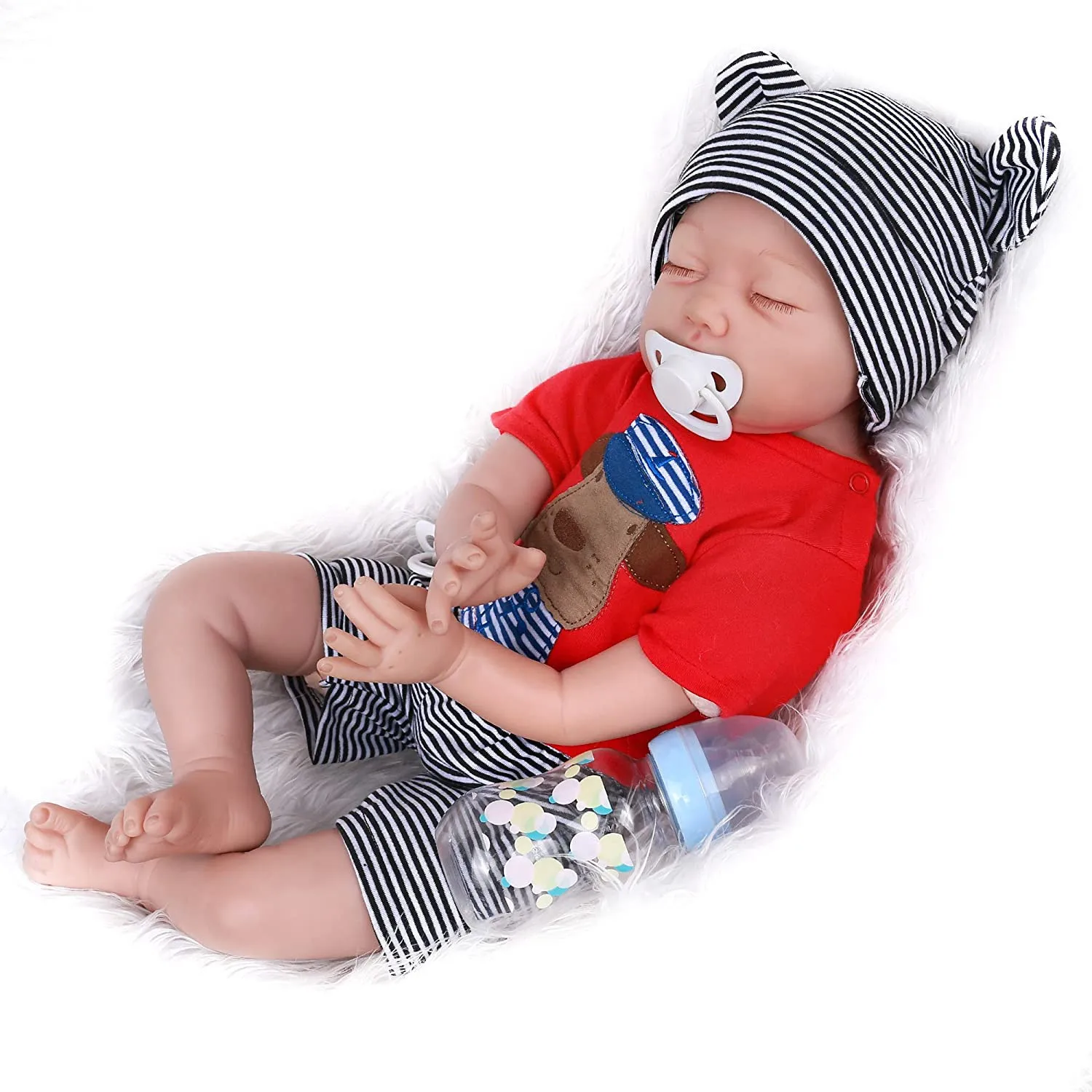 

Lifelike Silicone Vinyl Reborn Baby Doll 22inch/55cm Realistic Cute Sleeping Babies Dolls With Lovely Clothes Kids Playmate