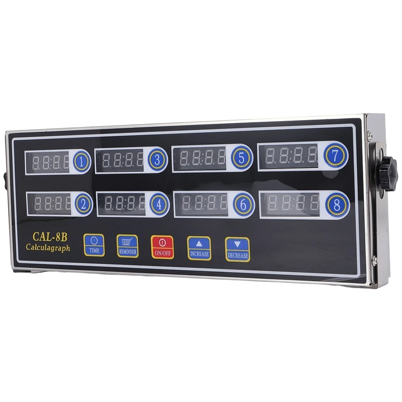

CAL-8B портативный калькулятор, 8-канальный цифровой таймер, кухонный таймер для приготовления пищи, ЖК-дисплей, часы, напоминание о вибрации