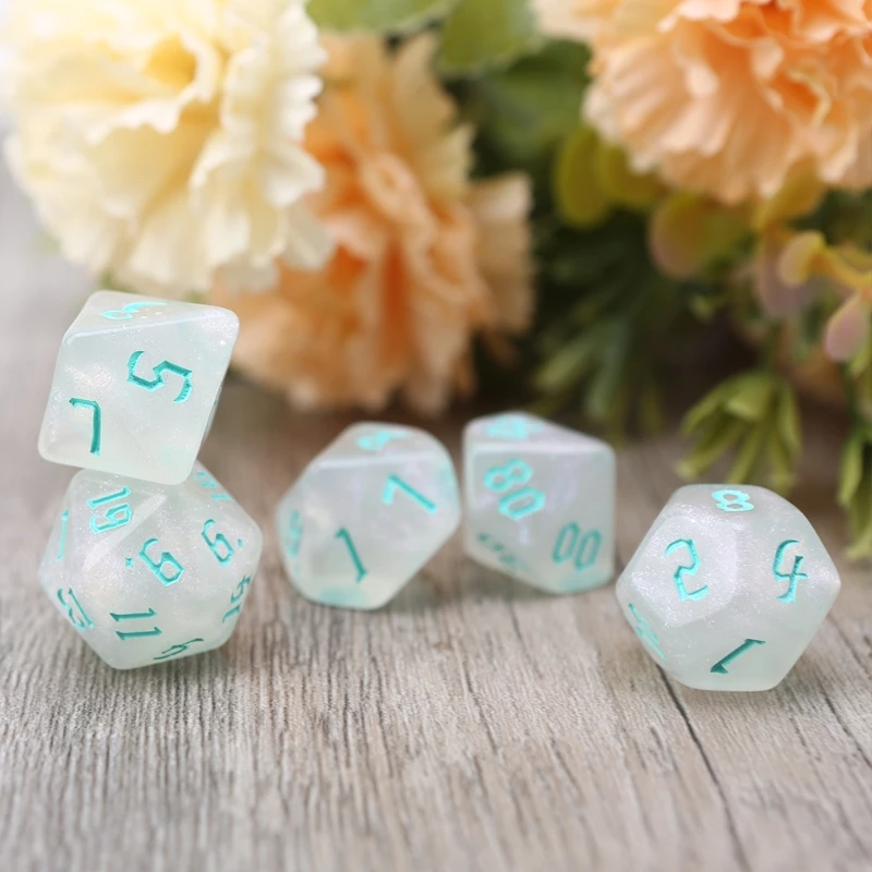 

7Pcs Resin Dices Set Dungeon and Dragons Dice Table Board Roll Playing Games Polyhedral Dices for DND RPG MTG Dials Dice 24BD