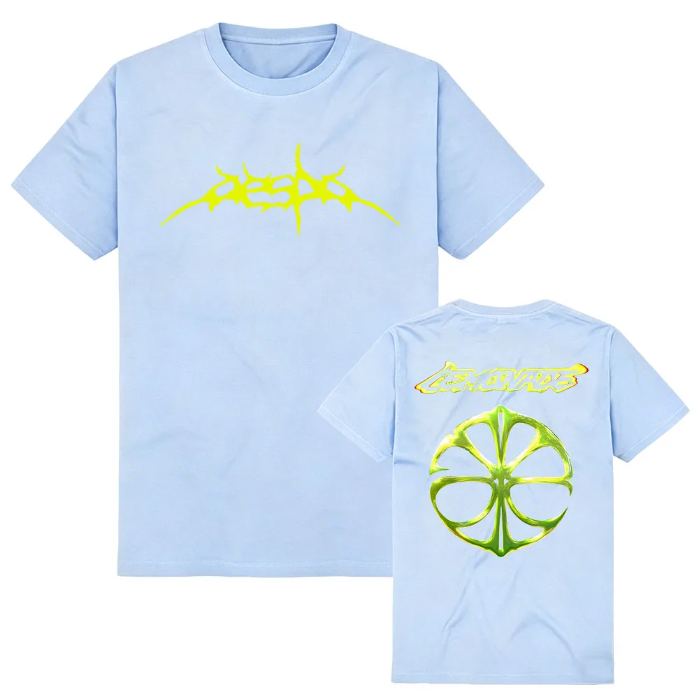 Фото Женская одежда: футболка Aespaaa LEMONADE Album, летняя хлопковая свободная модная футболка с коротким рукавом и круглым вырезом, модные футболки с графическим принтом №5