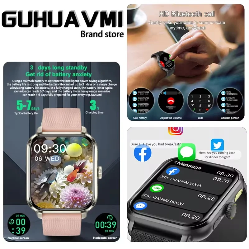 Новые высококлассные спортивные смарт-часы 2026 года для мужчин с GPS, отслеживанием пульса, водонепроницаемостью IP68, Bluetooth-вызовами; модный смарт-браслет для женщин (art.: 3920d9bbdb71b) - 3920d9bbdb71b