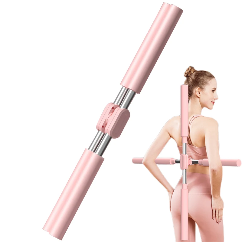 Yoga Hunchback Corrector Adjustable Stainless Steel Body Stick Cross Open Back Standing Training Rods Gym Home Sports Equipment