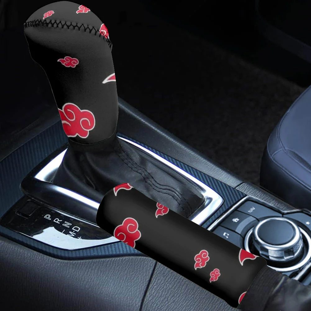 INSTANTARTS Stylish Printed 2pcs/Set Comfortable Car Hand Brake Lever Covers Easy to Install Car Accseeories Gear Shift Cover