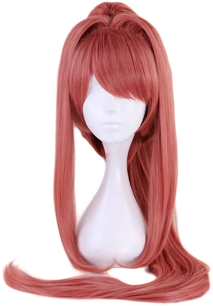 

Anime Cosplay Wigs for Doki Doki Literature Club Monika Cosplay Wigs with Free Wig Cap