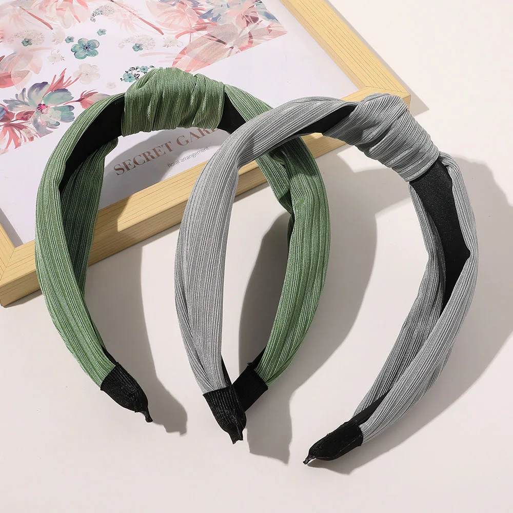 

New Women Striped Korean Knotted Headband Simple Girls Braided Hairband Face Wash Hair Hoop Accessories Lady Headdress