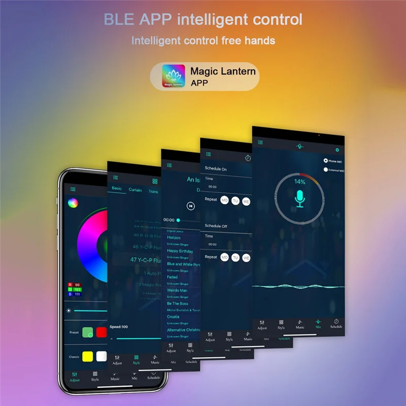 Фото Светодиодный настенный светильник Glide Bluetooth RGB Светодиодная лента для сращивания Светодиодная лента Поддержка управления через приложение для игровой комнаты в спальне Вилка европейского стандарта №1
