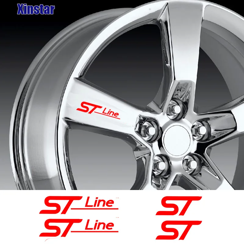 

4Pcs ST STLINE Car Wheel Sticker For Ford Fiesta Mondeo Fusion Escape Edge Ecosport Kuga Focus Auto Accessories