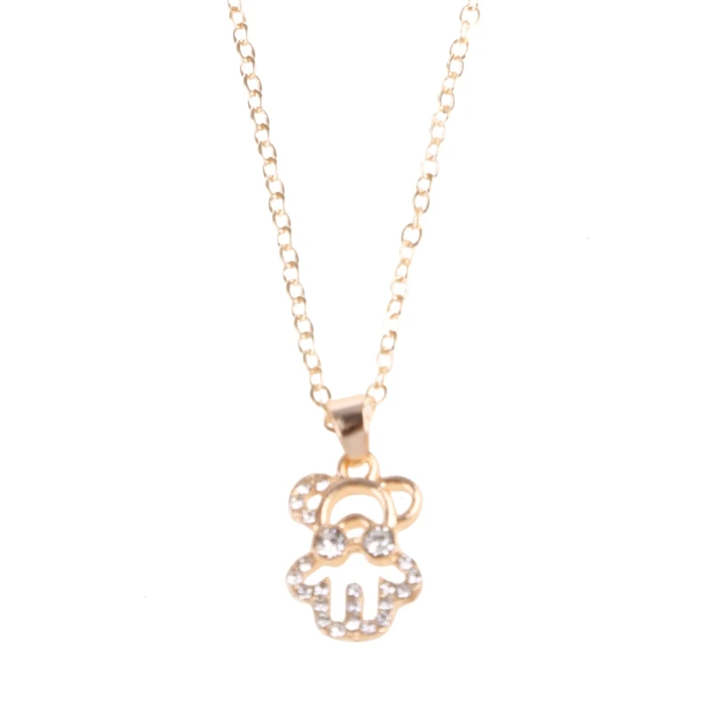 

Delicate Charm Necklace Cute Animal Teddy Bear Pendant Clavicle Chain Necklace 264E