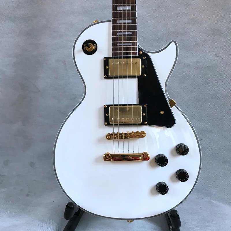 

Custom electric guitar, white, imported environment-friendly paint, Golden accessories including mail