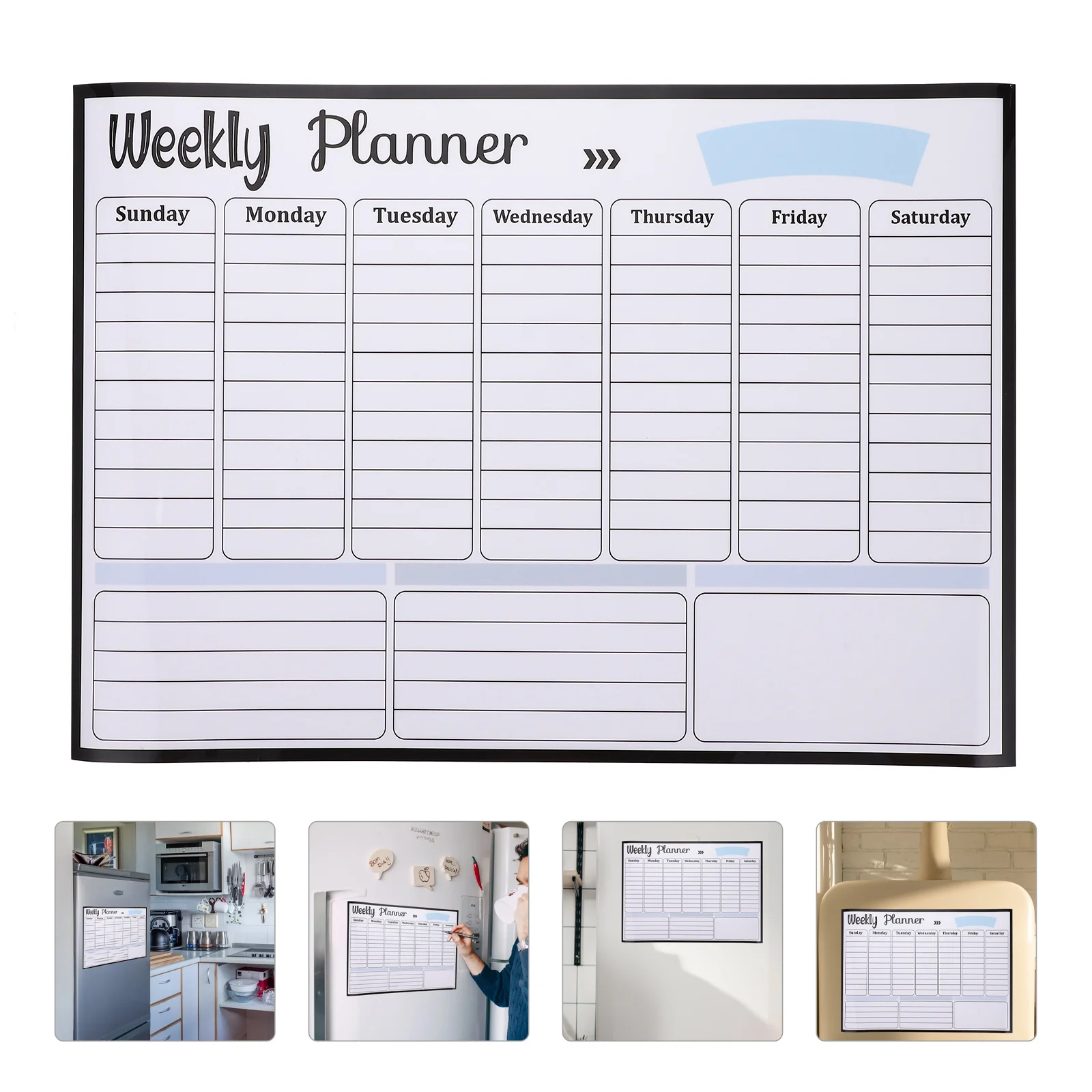 

Soft Whiteboard Household Schedule Glass Home Supply Magnetic Multi-function Wear-resistant Reusable Fridge Calendar Erasable